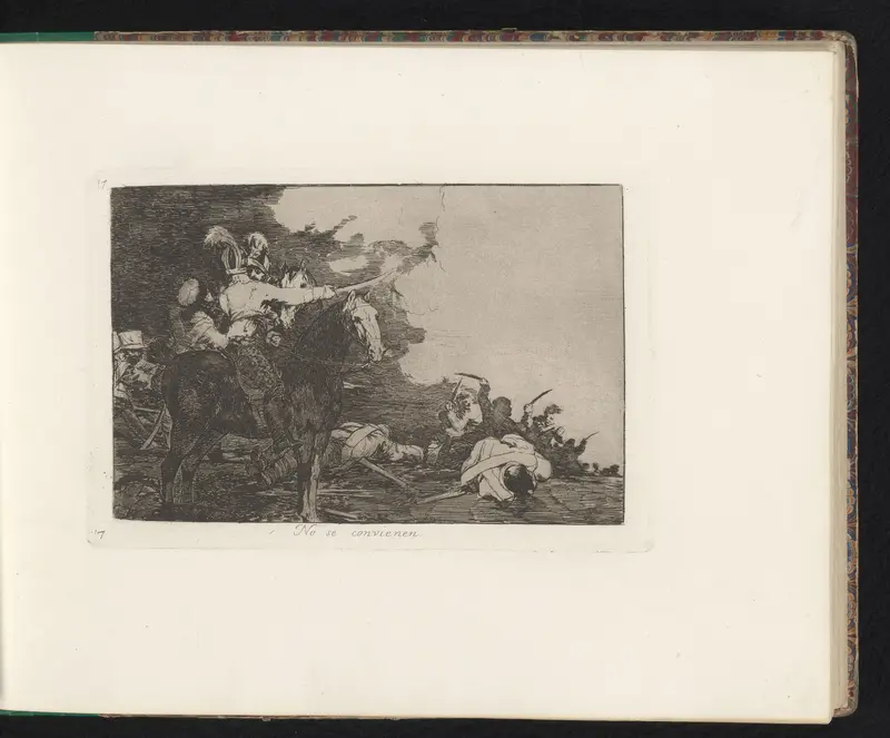 Legerofficieren te paard overleggen op het slagveld Wall Art by Francisco de Goya - High-Resolution Digital Print