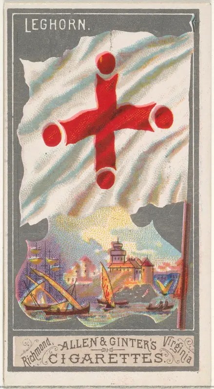 Leghorn, from the City Flags series (N6) for Allen & Ginter Cigarettes Brands Wall Art by Allen & Ginter - High-Resolution Digital Print