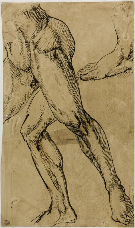 Legs and Feet of Male Nude Wall Art by Michelangelo Buonarroti - High-Resolution Digital Print
