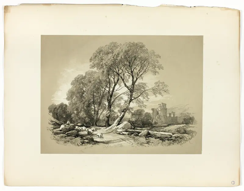 Leicester Castle, from Picturesque Selections Wall Art by James Duffield Harding - High-Resolution Digital Print