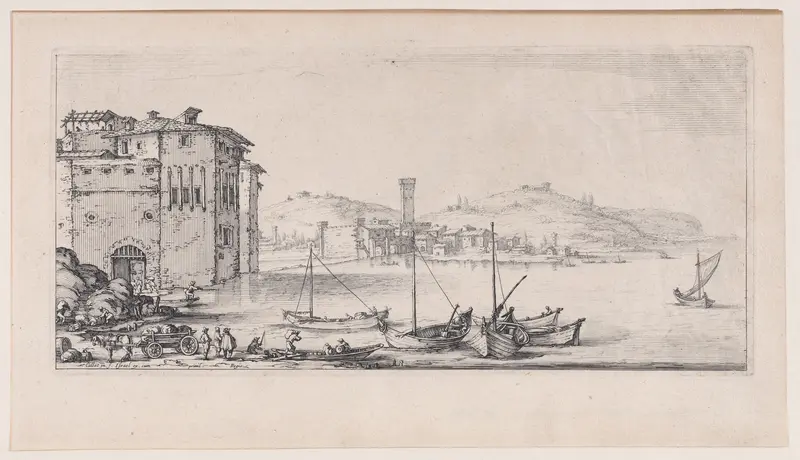 L'Embarquement des Marchandises (The Embarkation of Goods), from "Paysages Gravés..." Wall Art by Jacques Callot - High-Resolution Digital Print