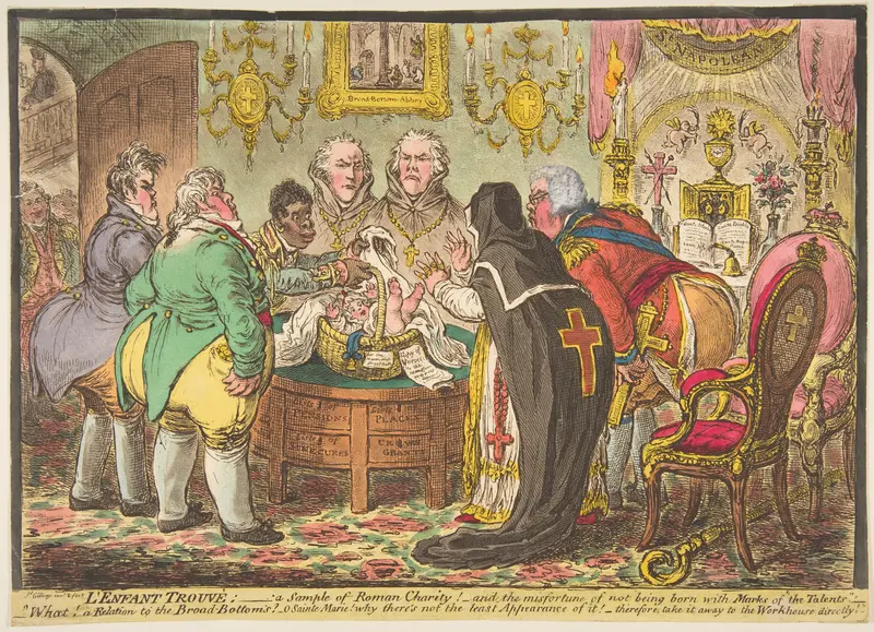 L'Enfant Trouvé:–a Sample of Roman Charity!–or–the Misfortune of Not Being Born with Marks of "the Talents" Wall Art by James Gillray - High-Resolution Digital Print