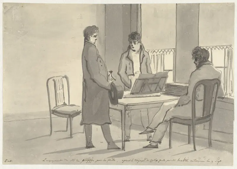 L'engagement de Mr. van Ollefen pour la flute (dagboek, 5 oktober) Wall Art by Christiaan Andriessen - High-Resolution Digital Print
