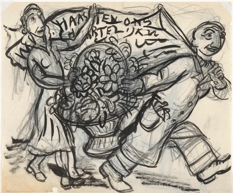 Leo Gestel en An Overtoom met bloemstuk Wall Art by Leo Gestel - High-Resolution Digital Print