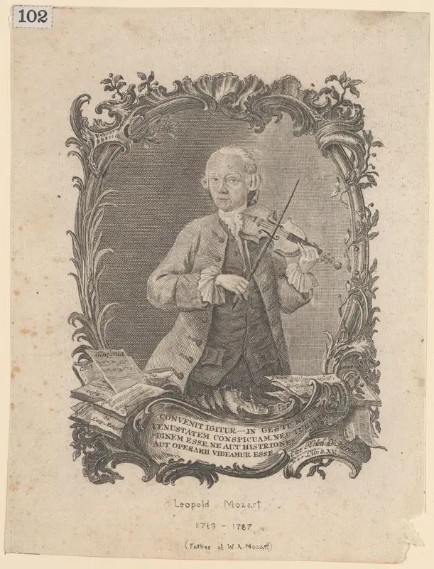 Leopold Mozart playing the violin Wall Art by J. A. Friedrich - High-Resolution Digital Print