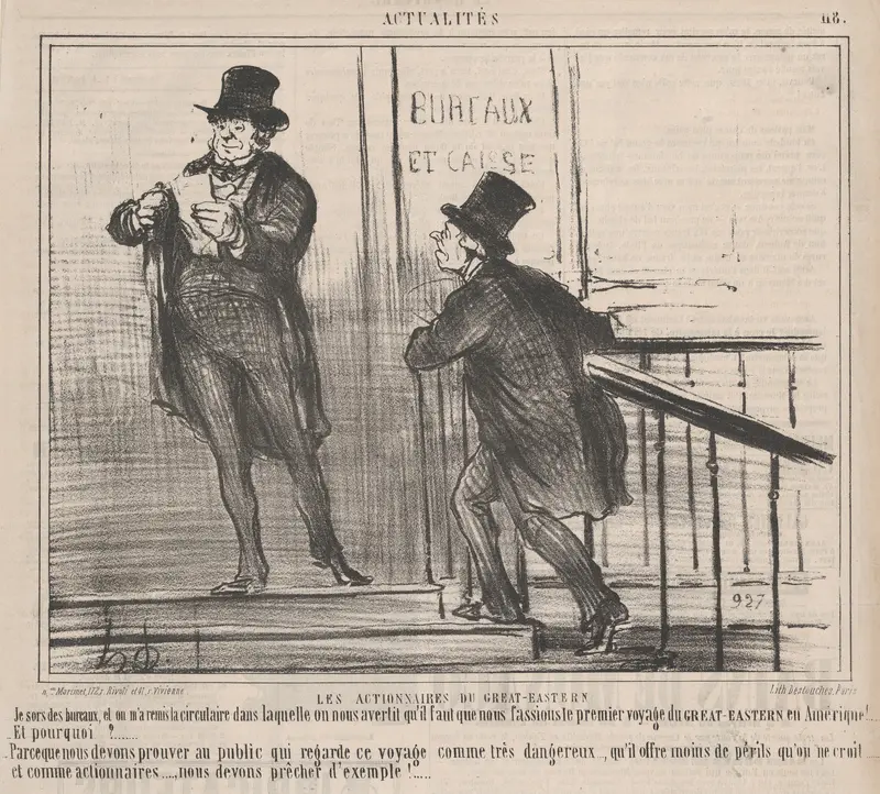 LES ACTIONNAIRES DU GREAT-EASTERN...., from En Italie, published in Le Charivari, November 21, 1859 Wall Art by Honoré Daumier - High-Resolution Digital Print