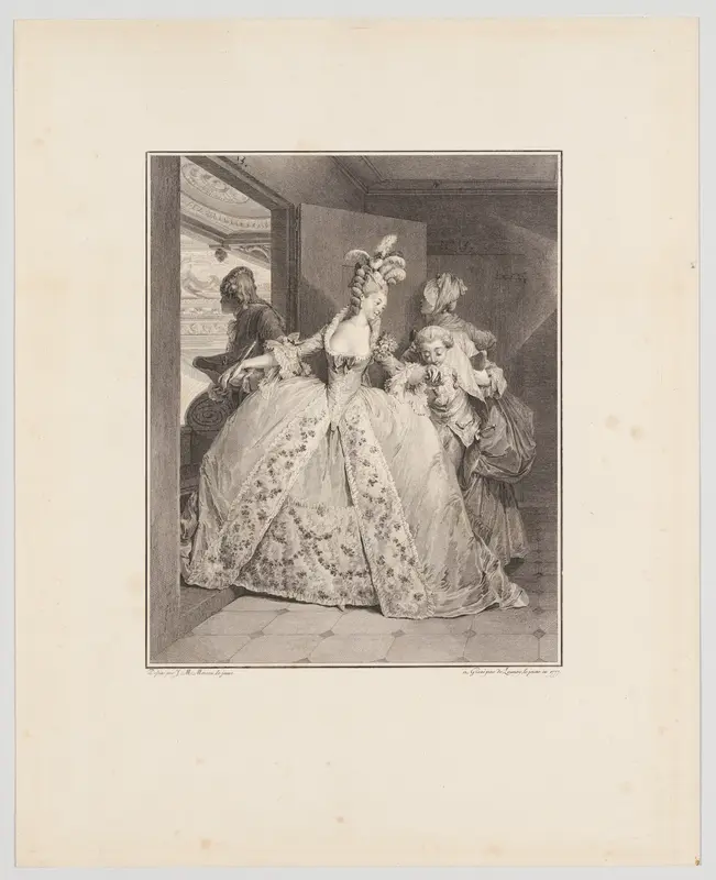 Les Adieux (The Farewells), from Le Monument du Costume Wall Art by Restif de La Bretonne - High-Resolution Digital Print
