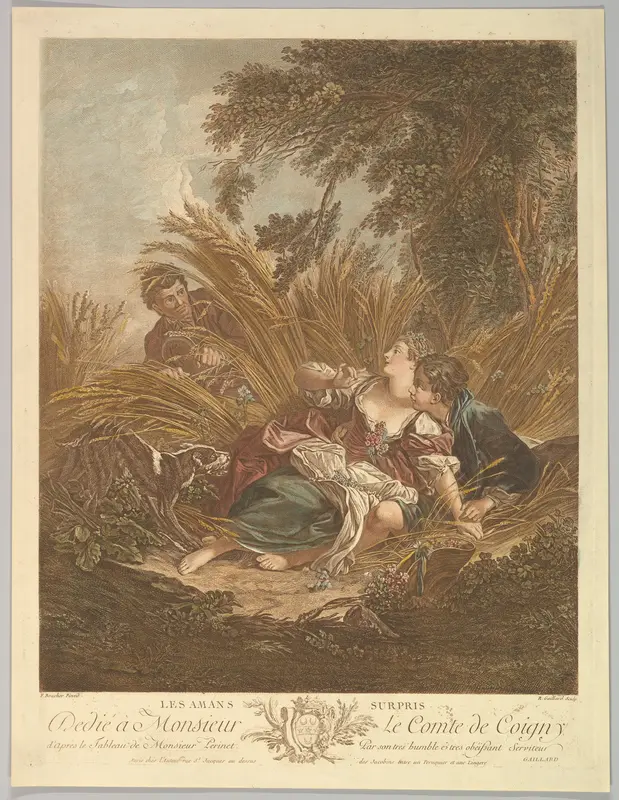 Les Amans Surpris (The Surprised Lovers) Wall Art by René Gaillard - High-Resolution Digital Print