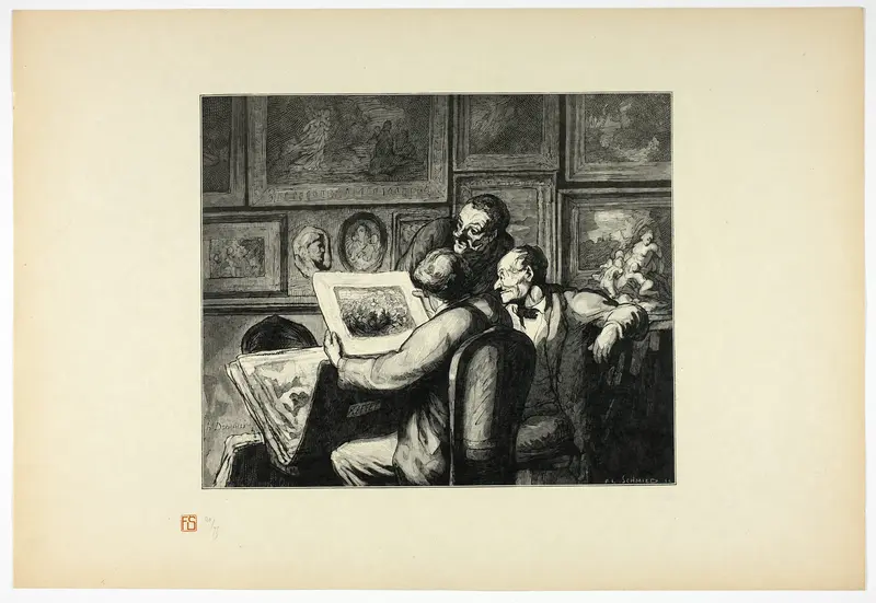Les amateurs d'estampes, from Tirage Unique de Trente-Six Bois Wall Art by François Louis Schmied - High-Resolution Digital Print