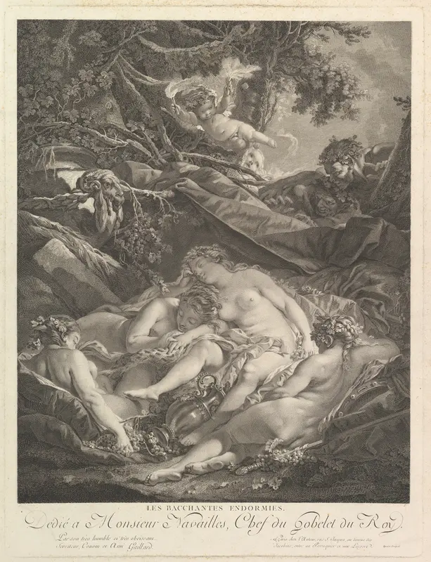 Les Bacchantes Endormies (The Sleeping Bacchantes) Wall Art by René Gaillard - High-Resolution Digital Print
