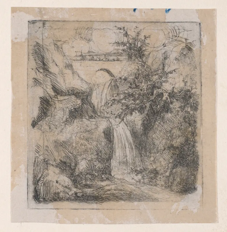 Les Cascades (The Waterfalls) Wall Art by Rodolphe Bresdin - High-Resolution Digital Print