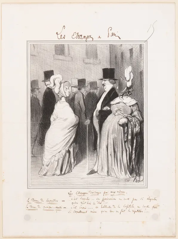 Les Etrangers dévisagés par eux mêmes, from "Les Étrangers à Paris" Wall Art by Honoré Daumier - High-Resolution Digital Print