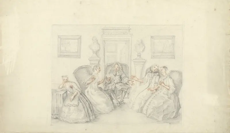 ''Les Femmes savantes'' after Charles Coypel Wall Art by anonymous - High-Resolution Digital Print