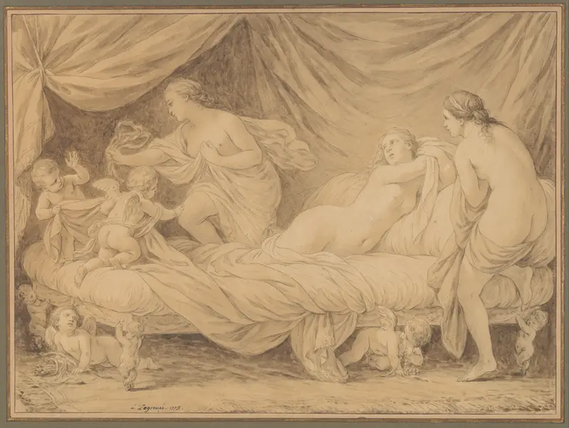 Les Grâces lutinées par les amours Wall Art by Louis Lagrenée - High-Resolution Digital Print