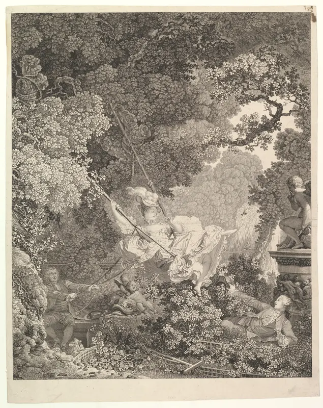 Les Hazards heureux de l'Escarpolette (The Swing) Wall Art by Jean Honoré Fragonard - High-Resolution Digital Print