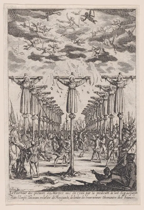 Les Martyrs du Japon (The Martyrs of Japan) Wall Art by Jacques Callot - High-Resolution Digital Print