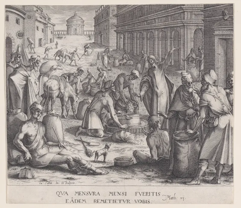 Les Mesureurs de Grains (The Grain Measurers) Wall Art by Jacques Callot - High-Resolution Digital Print