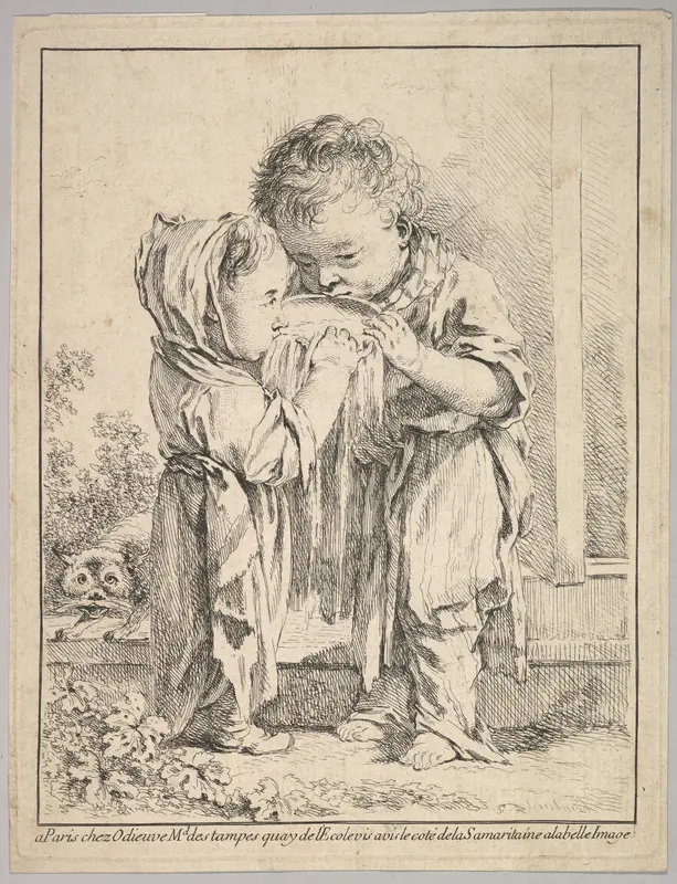 Les Petits Buveurs de Lait (The Little Milk Drinkers) Wall Art by Anonymous - High-Resolution Digital Print