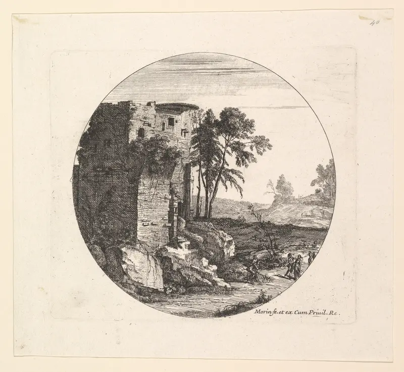 Les Ruines a gauche Wall Art by Jean Morin - High-Resolution Digital Print