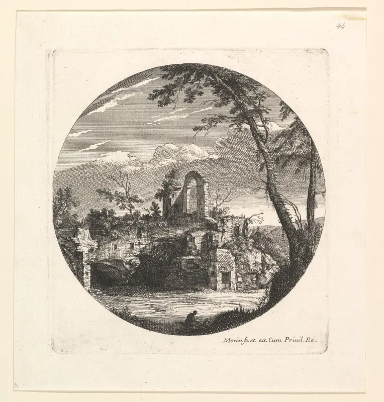 Les Ruines au Fond Wall Art by Jean Morin - High-Resolution Digital Print