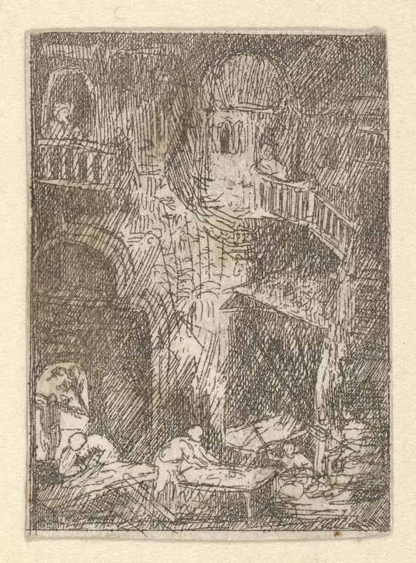 L'Escalier (The Staircase) Wall Art by Rodolphe Bresdin - High-Resolution Digital Print