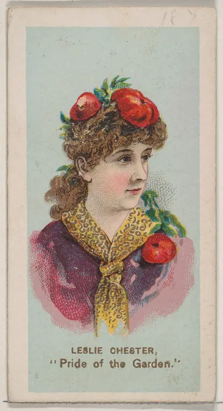 Leslie Chester as "Pride of the Garden," from the series Fancy Dress Ball Costumes (N73) for Duke brand cigarettes Wall Art by Knapp & Company - High-Resolution Digital Print