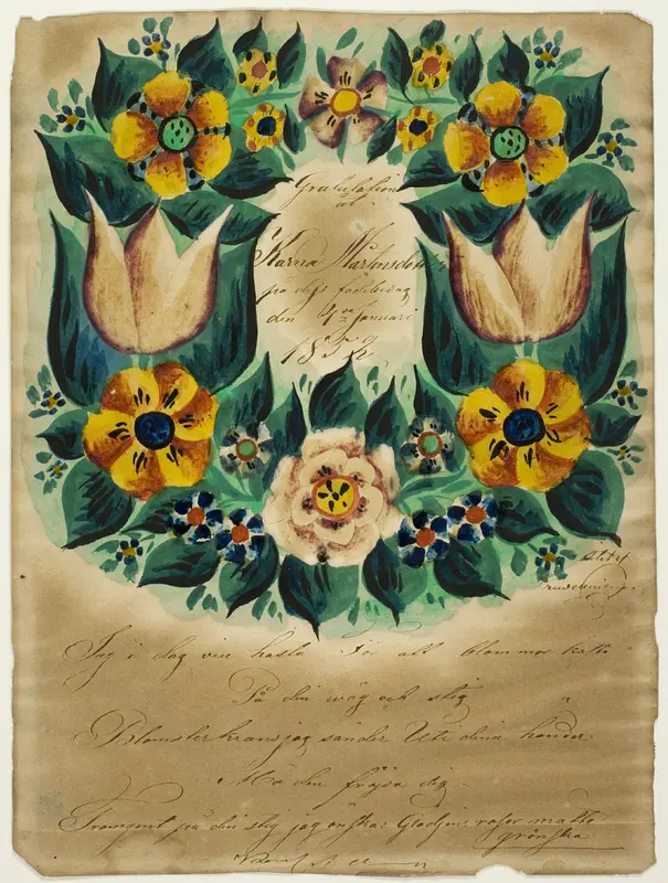 Letter of Congratulations to Karna Martensdottir Wall Art by Unknown artist - High-Resolution Digital Print
