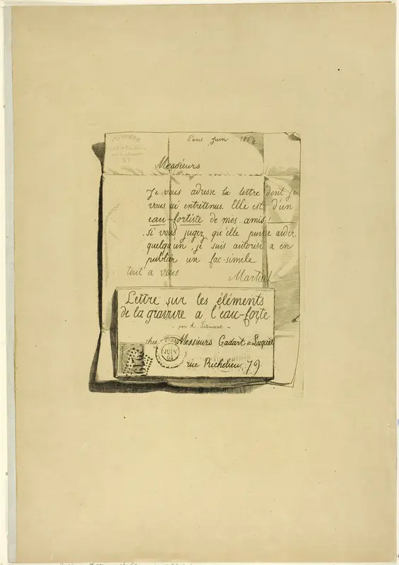Letter on the Elements of Etching Wall Art by Adolphe Martial Potémont - High-Resolution Digital Print