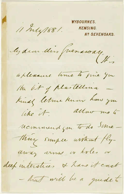 Letter to Kate Greenaway Wall Art by Randolph Caldecott - High-Resolution Digital Print