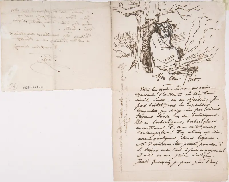 Letter to Theo Hanon, from Rops, signed Fély Wall Art by Félicien Rops - High-Resolution Digital Print
