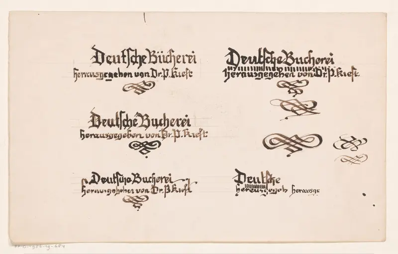 Letterontwerp voor een boek gepubliceerd door dr. P. Kieft Wall Art by Reinier Willem Petrus de Vries (1874-1953) - High-Resolution Digital Print