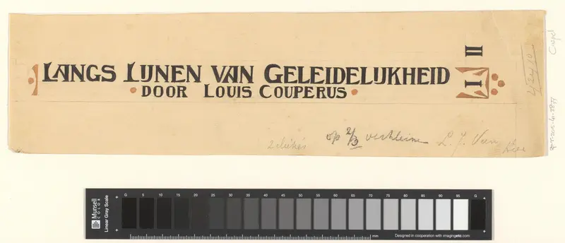 Letterontwerp voor: Louis Couperus, Langs lijnen van geleidelijkheid Wall Art by Johann Georg van Caspel - High-Resolution Digital Print