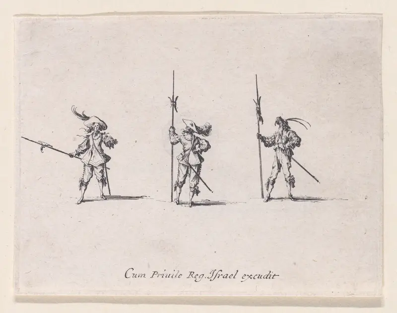 L'Exercice de la Hallebarde (Drill with Halberds), from "Les Exercices Militaires" (The Military Exercises) Wall Art by Jacques Callot - High-Resolution Digital Print