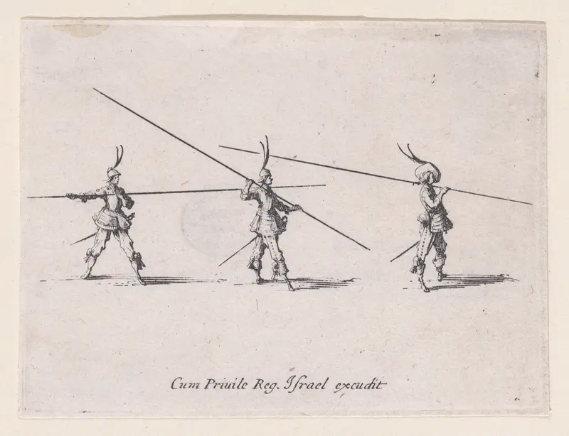 L'Exercice de la Lance Horizontal (Drill with the Horizontal Lance), from "Les Exercices Militaires" (The Military Exercises) Wall Art by Jacques Callot - High-Resolution Digital Print