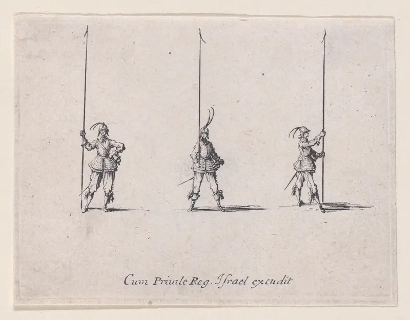 L'Exercice de la Lance Verticale (Drill with the Vertical Lance), from "Les Exercices Militaires" (The Military Exercises) Wall Art by Jacques Callot - High-Resolution Digital Print