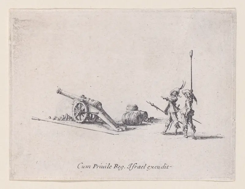 L'Exercice du Canon: La Preparation (Drill of the Cannon: The Preparation), from "Les Exercices Militaires" (The Military Exercises) Wall Art by Jacques Callot - High-Resolution Digital Print