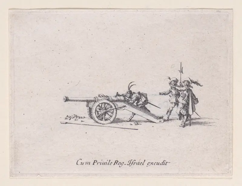 L'Exercice du Canon: Le Pointage (Drill of the Cannon: The Checking), from "Les Exercices Militaires" (The Military Exercises) Wall Art by Jacques Callot - High-Resolution Digital Print