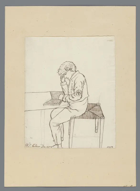 Lezende jongen aan tafel Wall Art by Aeschinus Saagmans Mulder - High-Resolution Digital Print