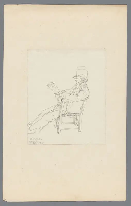 Lezende man in een stoel Wall Art by Aeschinus Saagmans Mulder - High-Resolution Digital Print