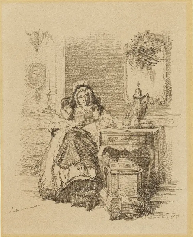 Lezende oude dame Wall Art by Unknown - High-Resolution Digital Print