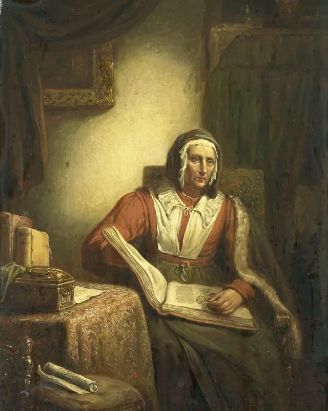 Lezende oude vrouw Wall Art by George Gillis Haanen - High-Resolution Digital Print