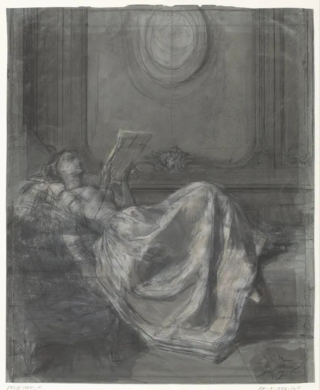 Lezende vrouw Wall Art by Pierre Prud'hon - High-Resolution Digital Print