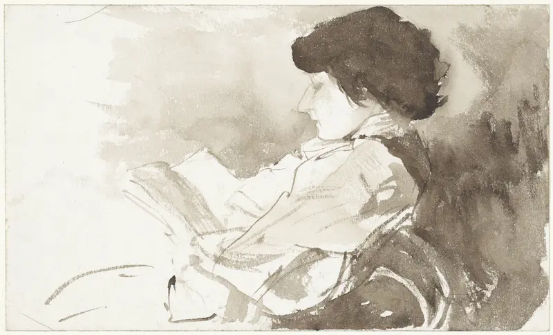 Lezende vrouw, in profiel Wall Art by Bramine Hubrecht - High-Resolution Digital Print