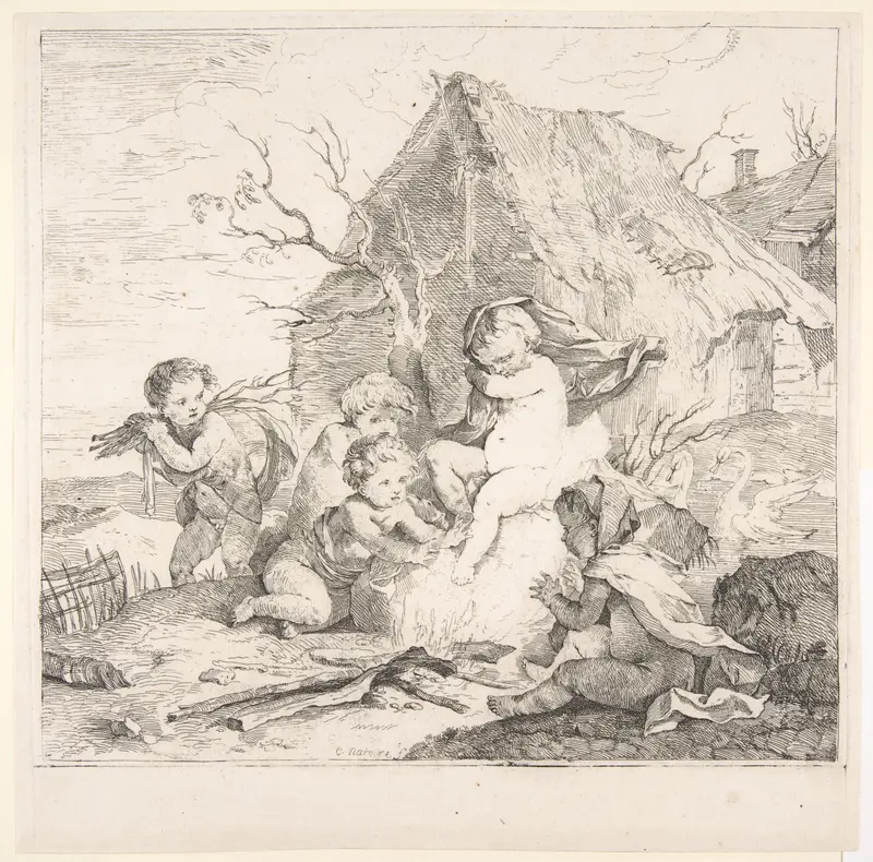 L'Hiver from the Four Seasons Wall Art by Charles Joseph Natoire - High-Resolution Digital Print