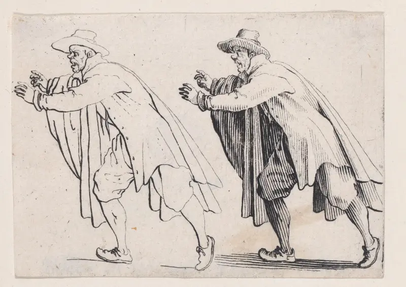 L'Homme Qui Court (The Running Man), from "Les Caprices" Series A, The Florence Set Wall Art by Jacques Callot - High-Resolution Digital Print
