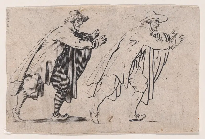 L'Homme qui Court (The Running Man), from Les Caprices Series B, The Nancy Set Wall Art by Jacques Callot - High-Resolution Digital Print