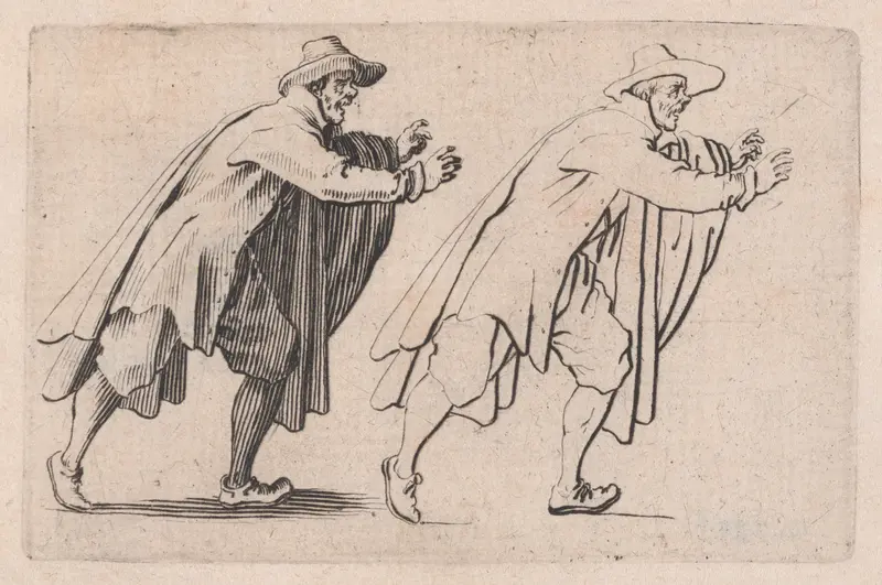 L'Homme qui Court (The Running Man), from "Les Caprices" Series B, The Nancy Set Wall Art by Jacques Callot - High-Resolution Digital Print