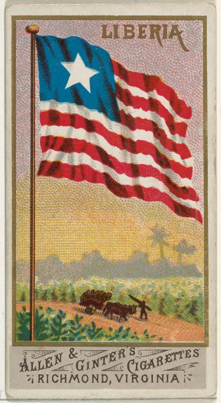 Liberia, from Flags of All Nations, Series 1 (N9) for Allen & Ginter Cigarettes Brands Wall Art by Allen & Ginter - High-Resolution Digital Print
