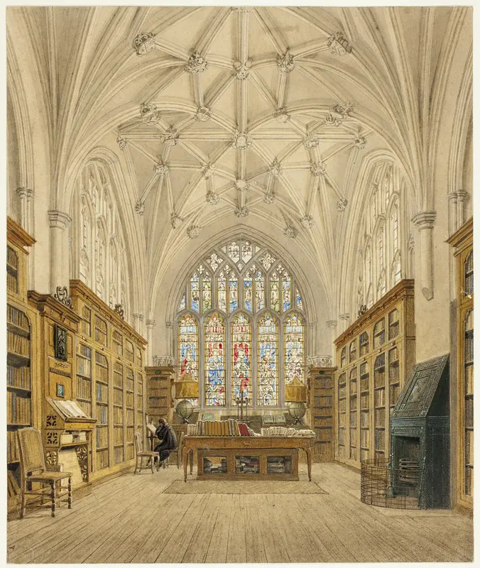 Library of Winchester College Wall Art by Frederick MacKenzie - High-Resolution Digital Print