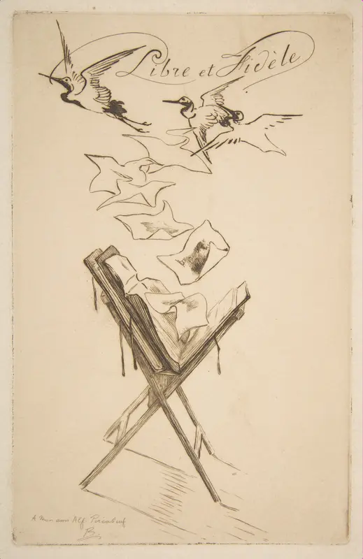 Libre et Fidèle Wall Art by Félix Bracquemond - High-Resolution Digital Print